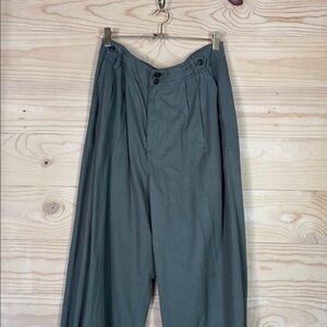 Madewell‎ high rise pleated wide leg Olive Chinos